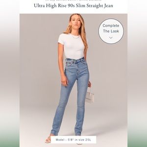 Ultra high rise 90s slim straight Abercrombie jeans